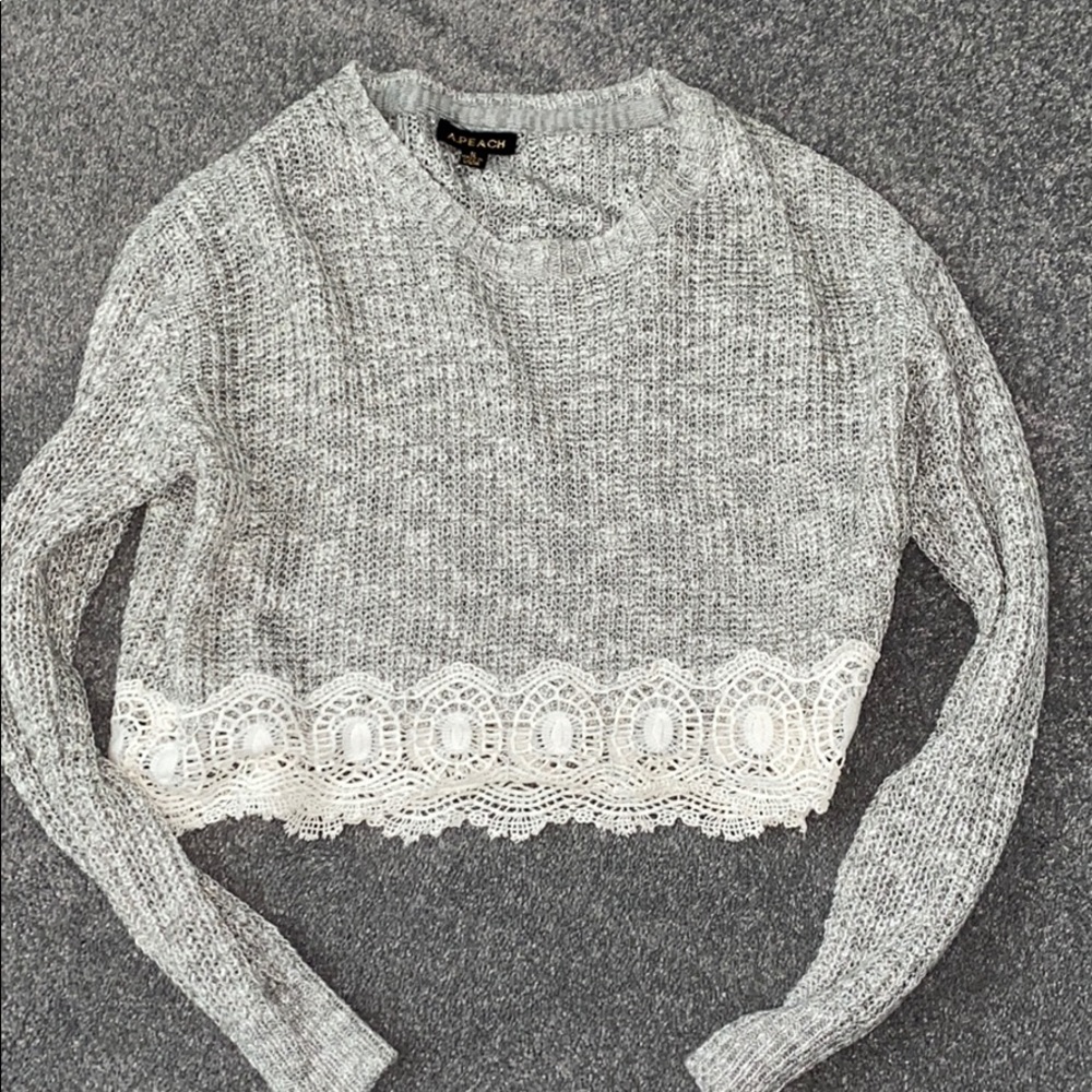 Grey cropped sweater